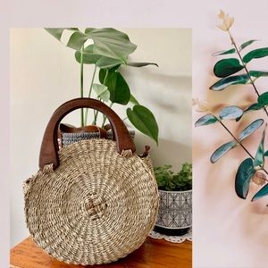 BOHO rattan woven cookie bag